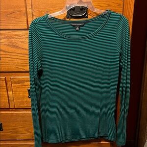 Banana Republic Teal Striped Long Sleeve Tee